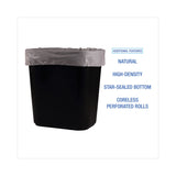 Boardwalk® High-Density Can Liners, 10 gal, 6 microns, 24" x 23", Natural, 50 Bags/Roll, 20 Rolls/Carton (BWK242306) Case of 1000