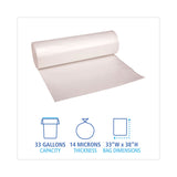 Boardwalk® High-Density Can Liners, 33 gal, 14 microns, 33" x 38", Natural, 25 Bags/Roll, 10 Rolls/Carton (BWK334016) Case of 250