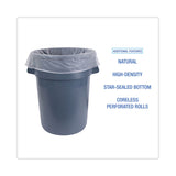 Boardwalk® High-Density Can Liners, 60 gal, 19 microns, 38" x 58", Natural, 25 Bags/Roll, 6 Rolls/Carton (BWK385822) 6 Rolls