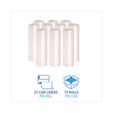 Boardwalk® High-Density Can Liners, 45 gal, 11 microns, 40" x 46", Natural, 25 Bags/Roll, 10 Rolls/Carton (BWK404614) Case of 250
