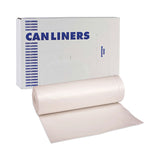 Boardwalk® High-Density Can Liners, 45 gal, 19 microns, 40" x 46", Natural, 25 Bags/Roll, 6 Rolls/Carton (BWK404622) 6 Rolls