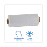 Boardwalk® Industrial Drum Liners Rolls, 60 gal, 1.8 mil, 38 x 63, Clear, 1 Roll of 75 Bags (BWKD38633CL) Case of 75