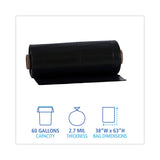 Boardwalk® Industrial Drum Liners Rolls, 60 gal, 2.7 mil, 38 x 63, Black, 1 Roll of 50 Bags (BWKD38634BN) Case of 50