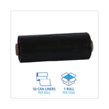 Boardwalk® Industrial Drum Liners Rolls, 60 gal, 2.7 mil, 38 x 63, Black, 1 Roll of 50 Bags (BWKD38634BN) Case of 50