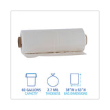 Boardwalk® Industrial Drum Liners Rolls, 60 gal, 2.7 mil, 38 x 63, Clear, 1 Roll of 50 Bags (BWKD38634CL) Case of 50