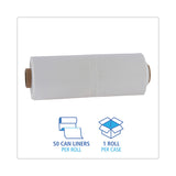 Boardwalk® Industrial Drum Liners Rolls, 60 gal, 2.7 mil, 38 x 63, Clear, 1 Roll of 50 Bags (BWKD38634CL) Case of 50