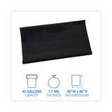 Boardwalk® Linear Low Density Industrial Can Liners, 45 gal, 1.7 mil, 40 x 46, Black, 100/Carton (BWKG4046HBL) Case of 100