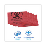 Boardwalk® Linear Low Density Health Care Trash Can Liners, 45 gal, 1.3 mil, 40 x 46, Red, 100/Carton (BWKIW4046R) Case of 100