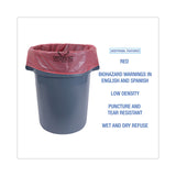 Boardwalk® Linear Low Density Health Care Trash Can Liners, 45 gal, 1.3 mil, 40 x 46, Red, 100/Carton (BWKIW4046R) Case of 100