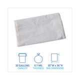 Boardwalk® Linear Low Density Industrial Can Liners, 30 gal, 0.7 mil, 30 x 36, White, 200/Carton (BWKVW3036X) Case of 200