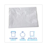 Boardwalk® Linear Low Density Industrial Can Liners, 10 gal, 0.5 mil, 24 x 23, White, 500/Carton (BWKW2423X) Case of 500