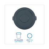 Boardwalk® Lids for 44 gal Waste Receptacles, Flat-Top, Round, Plastic Gray (BWK44GLWRLIDGRA) Each