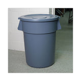 Boardwalk® Lids for 44 gal Waste Receptacles, Flat-Top, Round, Plastic Gray (BWK44GLWRLIDGRA) Each
