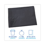 Boardwalk® Linear Low Density Industrial Can Liners, 60 gal, 1.1 mil, 38 x 58, Gray, 100/Carton (BWK3858GREY) Case of 100