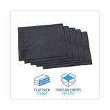 Boardwalk® Linear Low Density Industrial Can Liners, 60 gal, 1.1 mil, 38 x 58, Gray, 100/Carton (BWK3858GREY) Case of 100