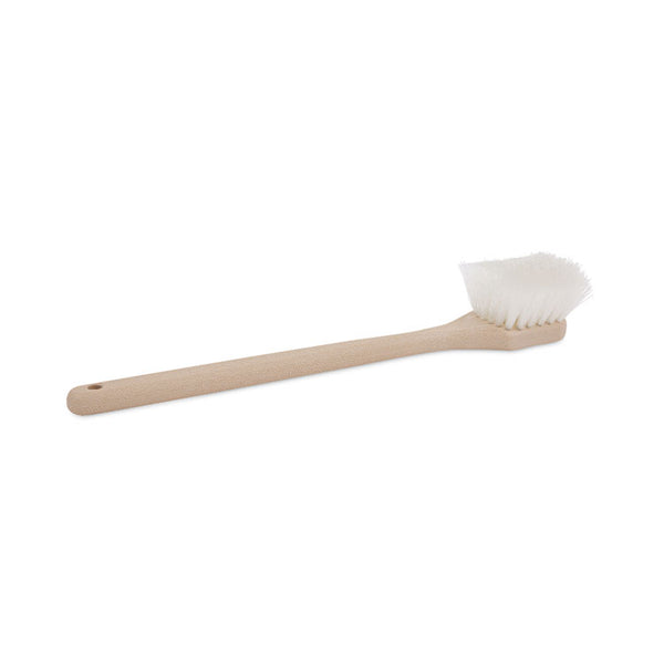 Boardwalk® Utility Brush, Cream Nylon Bristles, 5.5" Brush, 14.5" Tan Plastic Handle (BWK4420)