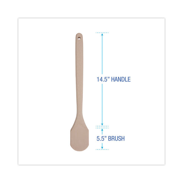 Boardwalk® Utility Brush, Cream Nylon Bristles, 5.5" Brush, 14.5" Tan Plastic Handle (BWK4420)