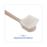 Boardwalk® Utility Brush, Cream Nylon Bristles, 5.5" Brush, 14.5" Tan Plastic Handle (BWK4420) Each