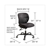 Safco® Vue Intensive-Use Mesh Task Chair, Supports Up to 500 lb, 18.5" to 21" Seat Height, Black Vinyl Seat/Back, Black Base (SAF3397BV) Each