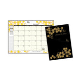 House of Doolittle™ Recycled Honeycomb Monthly Planner, Honeycomb Artwork, 11 x 7, Black/Gold Cover, 12-Month (Jan to Dec): 2026 (HOD26602) Each