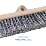 Boardwalk® Dual-Surface Black Polypropylene Bristles, 10" Brush, Brown Plastic Handle (BWK8420) Each