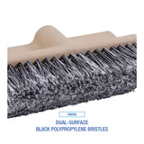 Boardwalk® Dual-Surface Black Polypropylene Bristles, 10" Brush, Brown Plastic Handle (BWK8420) Each