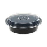 Pactiv Evergreen Newspring VERSAtainer Microwavable Containers, 24 oz, 7" Diameter, Black/Clear, Plastic, 150/Carton (PCTNC723B) Case of 150