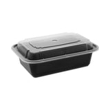 Pactiv Evergreen Newspring VERSAtainer Microwavable Containers, 24 oz, 5 x 7.25 x 2, Black/Clear, Plastic, 150/Carton (PCTNC838B)