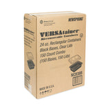 Pactiv Evergreen Newspring VERSAtainer Microwavable Containers, 24 oz, 5 x 7.25 x 2, Black/Clear, Plastic, 150/Carton (PCTNC838B)