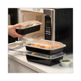 Pactiv Evergreen Newspring VERSAtainer Microwavable Containers, 24 oz, 5 x 7.25 x 2, Black/Clear, Plastic, 150/Carton (PCTNC838B)
