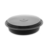 Pactiv Evergreen Newspring VERSAtainer Microwavable Containers, Vented Lid, 48 oz, 9" Diameter, Black/Clear, Plastic, 150/Carton (PCTNC948B) Case of 150