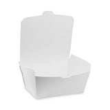 Pactiv Evergreen EarthChoice OneBox Paper Box, 66 oz, 6.5 x 4.5 x 3.25, White, 160/Carton (PCTNOB03W) Case of 160