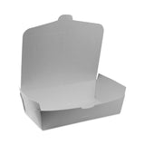 Pactiv Evergreen EarthChoice OneBox Paper Box, 77 oz, 9 x 4.85 x 2.7, White, 162/Carton (PCTNOB04SW) Case of 162