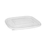 Pactiv Evergreen EarthChoice Square Recycled Bowl Flat Lid, 7.38 x 7.38 x 0.26, Clear, Plastic, 300/Carton (PCTSACLF07) Case of 300