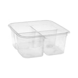 Pactiv Evergreen EarthChoice Square Recycled Bowl,4-Compartment, 32 oz, 6.13 x 6.13 x 2.61, Clear, Plastic, 360/Carton (PCTY6S324C) Case of 360