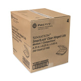 Pactiv Evergreen SENSATION SmartLock Hinged Lid Container, 8.34 x 8.24 x 3.05, Clear, Plastic, 200/Carton (PCTYCI821200000) Case of 200