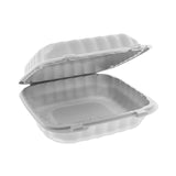 Pactiv Evergreen EarthChoice SmartLock Microwavable MFPP Hinged Lid Container, 8.31 x 8.35 x 3.1, White, Plastic, 200/Carton (PCTYCN808010000) Case of 200