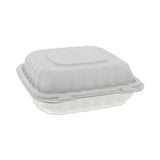 Pactiv Evergreen EarthChoice SmartLock Microwavable MFPP Hinged Lid Container, 3-Compartment, 8.31 x 8.35 x 3.1, White, Plastic, 200/Carton (PCTYCN808030000) Case Of 200