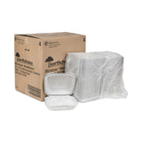 Pactiv Evergreen EarthChoice SmartLock Microwavable MFPP Hinged Lid Container, 3-Compartment, 8.31 x 8.35 x 3.1, White, Plastic, 200/Carton (PCTYCN808030000) Case Of 200