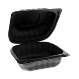 Pactiv Evergreen EarthChoice SmartLock Microwavable MFPP Hinged Lid Container, 5.75 x 5.95 x 3.1, Black, Plastic, 400/Carton (PCTYCNB06000000) Case of 400