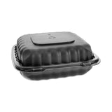 Pactiv Evergreen EarthChoice SmartLock Microwavable MFPP Hinged Lid Container, 8.31 x 8.35 x 3.1, Black, Plastic, 200/Carton (PCTYCNB08010000) Case of 200