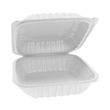 Pactiv Evergreen EarthChoice Vented Microwavable MFPP Hinged Lid Container, 8.5 x 8.5 x 3.1, White, Plastic, 146/Carton (PCTYCNW0851) Case of 146