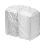 Pactiv Evergreen EarthChoice Vented Microwavable MFPP Hinged Lid Container, 8.5 x 8.5 x 3.1, White, Plastic, 146/Carton (PCTYCNW0851) Case of 146