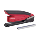 Bostitch® InPower Spring-Powered Desktop Stapler with Antimicrobial Protection, 20-Sheet Capacity, Red/Black (ACI1124) Each