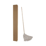 Boardwalk® Handle/Deck Mops, #24 White Cotton Head, 54" Natural Wood Handle, 6/Pack (BWK124C) Case of 6