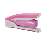 Bostitch® InCourage Spring-Powered Desktop Stapler with Antimicrobial Protection, 20-Sheet Capacity, Pink/Gray (ACI1188) Each