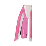 Bostitch® InCourage Spring-Powered Desktop Stapler with Antimicrobial Protection, 20-Sheet Capacity, Pink/Gray (ACI1188) Each