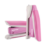 Bostitch® InCourage Spring-Powered Desktop Stapler with Antimicrobial Protection, 20-Sheet Capacity, Pink/Gray (ACI1188) Each