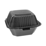 Pactiv Evergreen SmartLock Foam Hinged Lid Container, Sandwich, 5.75 x 5.75 x 3.25, Black, 504/Carton (PCTYHLB06000000) Case of 504