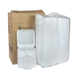 Pactiv Evergreen SmartLock Vented Foam Hinged Lid Container, 3-Compartment, 9 x 9.25 x 3.25, White, 150/Carton (PCTYHLWV9030000) Case of 150
